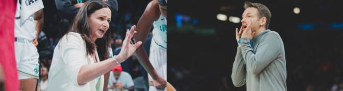 Sandy Brondello (L) and Olaf Lange have collaboratively led the New York Liberty to the brink of an elusive championship.